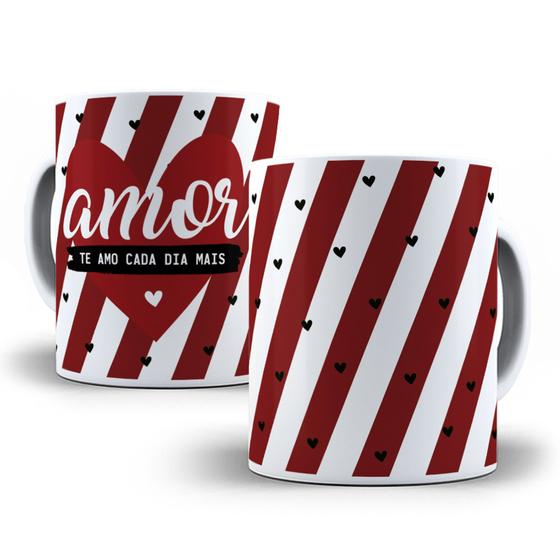 Imagem de Caneca porcelana personalizada - presente para Namorado (a) Amor te amo cada dia mais