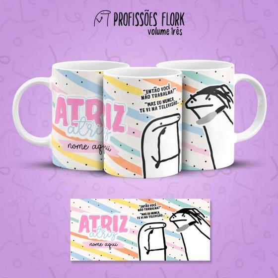 Imagem de Caneca Porcelana Personalizada Profissão Atriz Flork trabalho C/Nome- MEGA OFERTA!