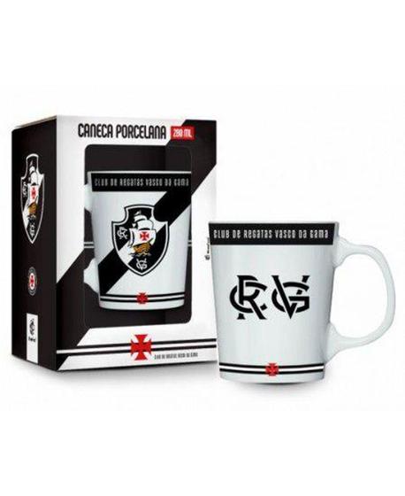 Imagem de Caneca Porcelana Premium 260ml -  Branca Vasco Oficial - Brasfoot