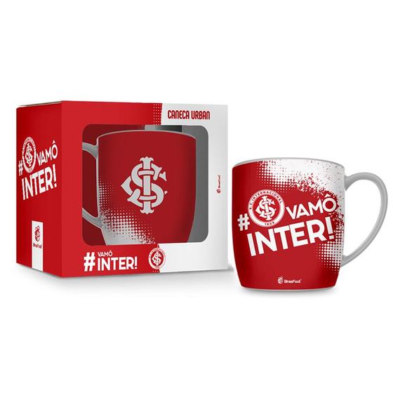 Imagem de Caneca Porcelana Premium BrasFoot  Vamô Inter 360 ML Urban Licenciada Branco