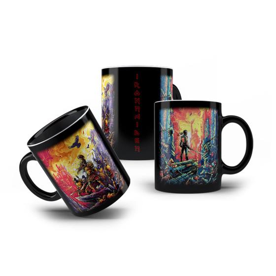 Imagem de Caneca Porcelana Preta Iron Maiden Alexander The Great