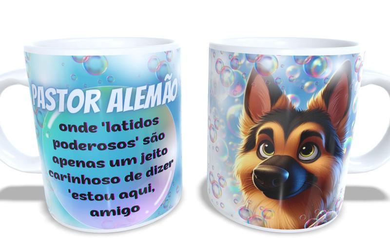 Imagem de Caneca Porcelana Raças de Cães - Pastor Alemão 