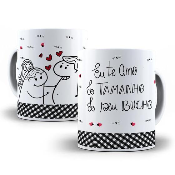 Imagem de Caneca Porcelana Te Amo Do Tamanho Do Bucho Flork Presente