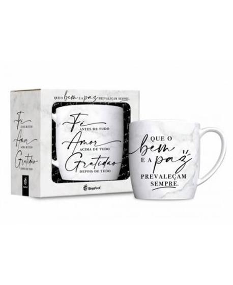 Imagem de Caneca Porcelana Urban 360Ml - Fe Amor E Gratidao