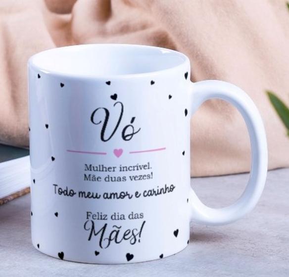 Imagem de Caneca Porcelana Vó Mulher Incrível Mãe duas Vezes - Dia das Mães Zlprint