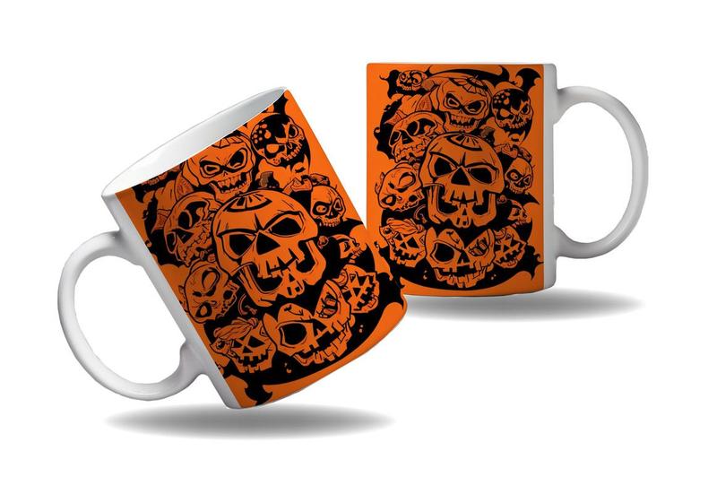 Imagem de Caneca Presente Halloween Terror Abobora Bruxas Caveiras 1