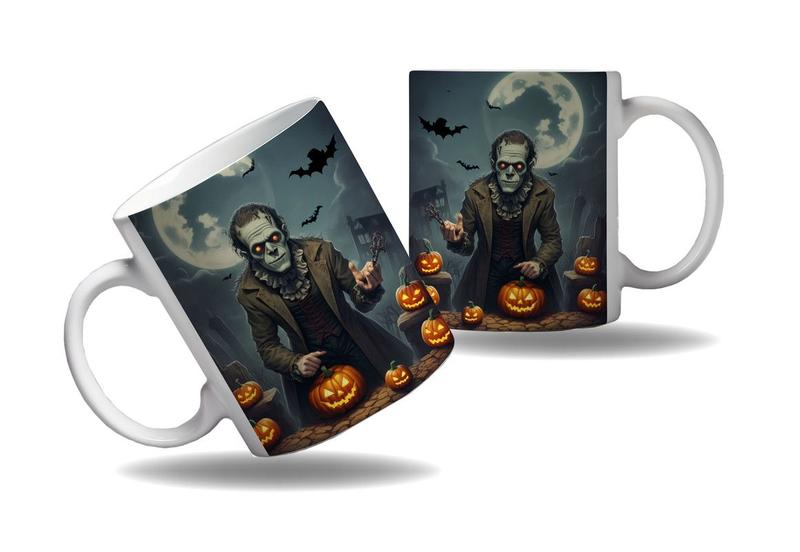 Imagem de Caneca Presente Halloween Terror Monstro Frankenstein HD 