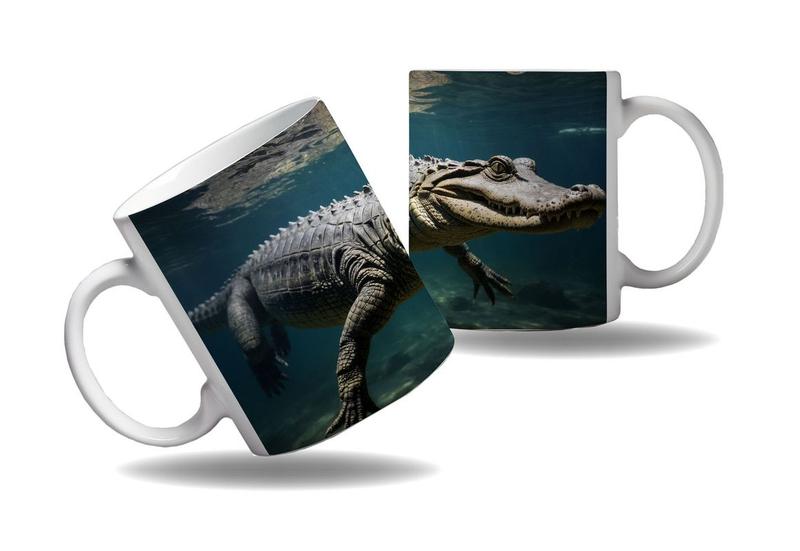 Imagem de Caneca Presente Jacaré Crocodilo Aligator Réptil Rios Arte 2