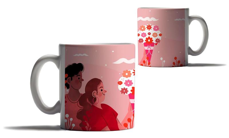 Imagem de Caneca Presente Namorados Casal Desenho Amor Diversidade 