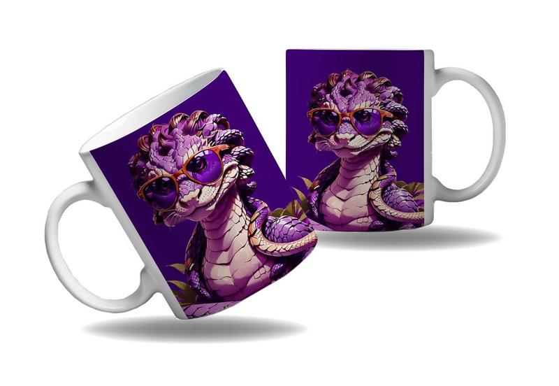 Imagem de Caneca Presente Nerd Geek Óculos Animais Modernos Cobra