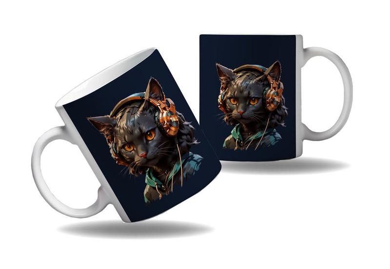 Imagem de Caneca Presente Nerd Geek Óculos Animais Modernos Gato