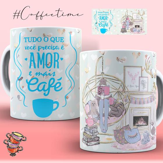 Imagem de Caneca Presente Porcelana 325Ml Tema Amor E Mais Café