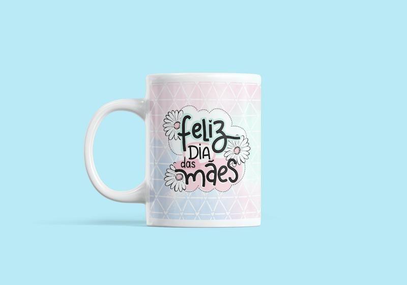 Imagem de Caneca Presente Porcelana 325Ml Tema Feliz Dia Das Mães