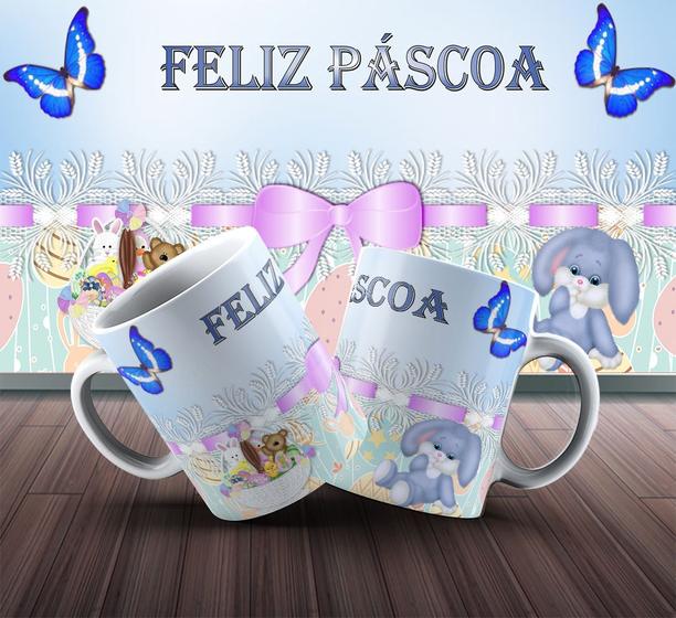 Imagem de Caneca Presente Porcelana 325ml Tema Feliz Páscoa 8