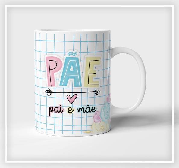 Imagem de Caneca Presente Porcelana 325Ml Tema Pãe Pai E Mãe