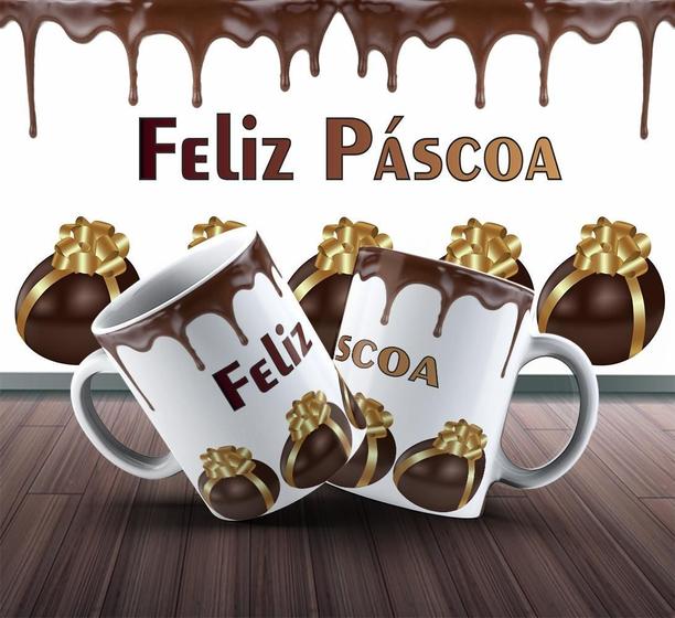 Imagem de Caneca Presente Porcelana 325Ml Tema Páscoa Bombom