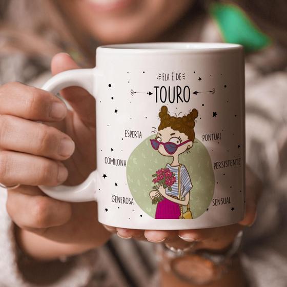 Imagem de Caneca Presente Porcelana 325Ml Tema Signo Ela É Touro