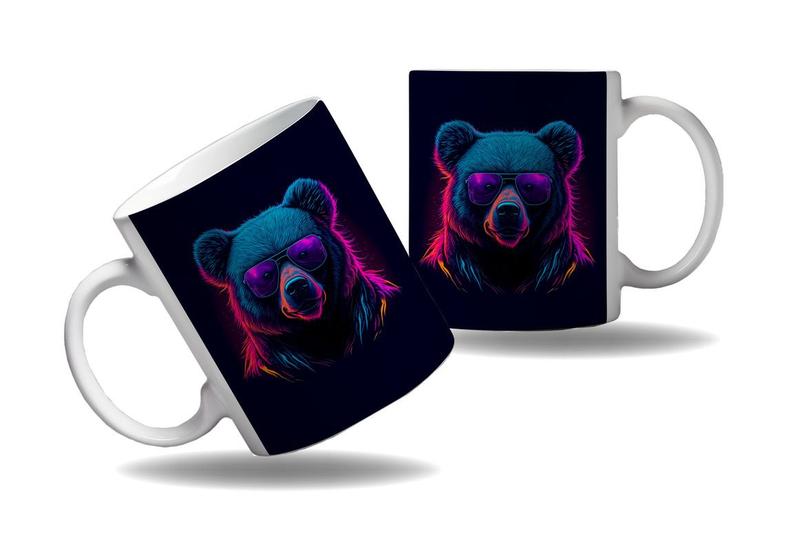 Imagem de Caneca Presente Tema Geek Nerd Urso de Óculos Cor Vibrante