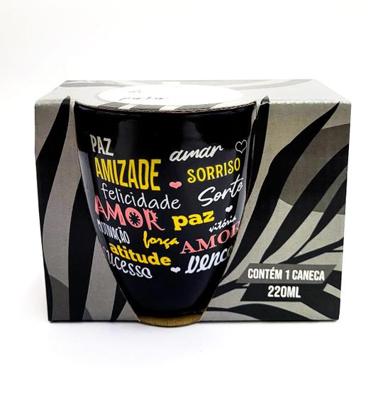 Imagem de Caneca Preta escritório home office 220ml Decorada Frases