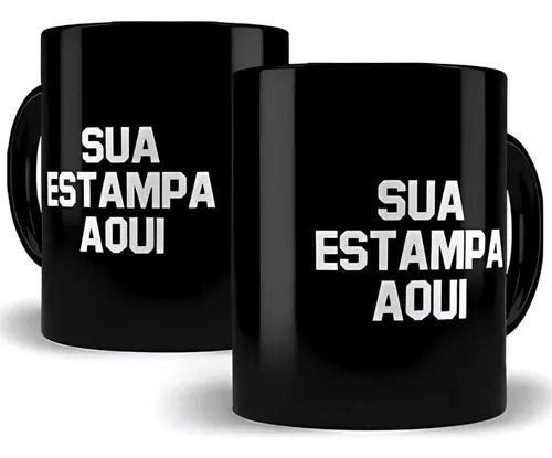 Imagem de Caneca Preta Personalizada Com Sua Arte Logo Estampa Foto