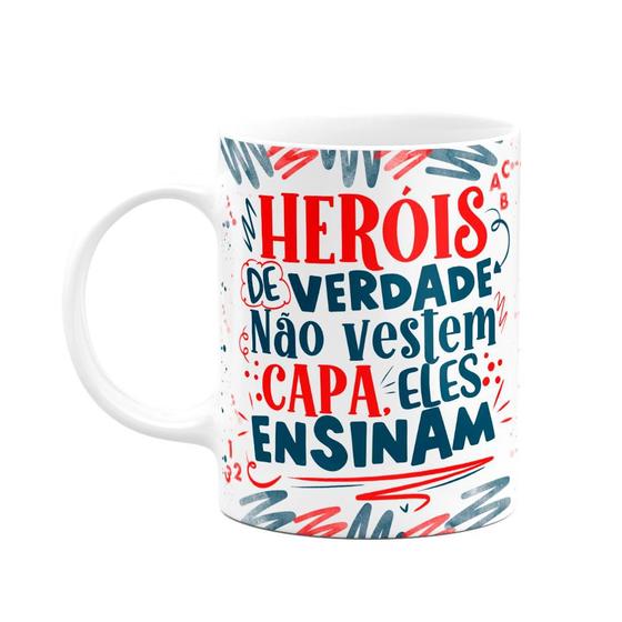 Imagem de Caneca Professor - Heróis de verdade ensinam