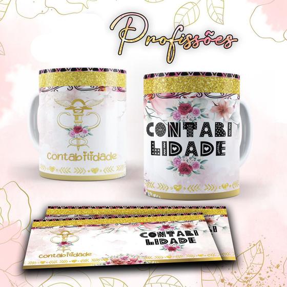 Imagem de Caneca profissões glitter - Contabilidade