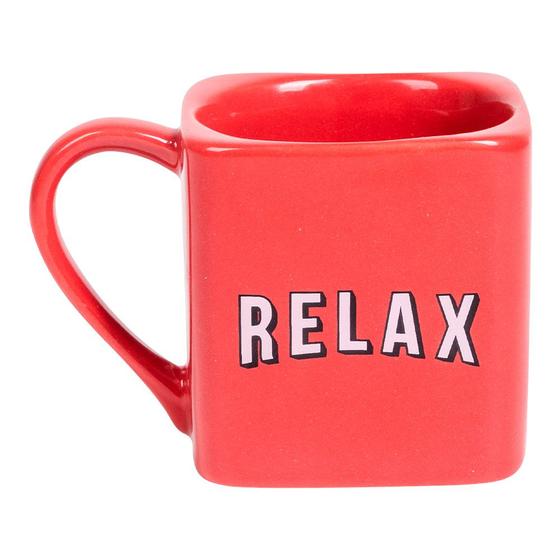 Imagem de Caneca quadrada decorativa ceramica uatt - relax vermelha