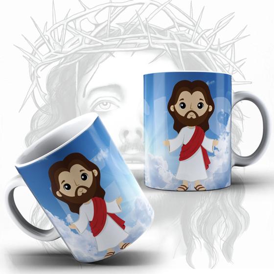 Imagem de Caneca Religiosa JESUS Em Chibi Desenho Deus - MEGA OFERTA!