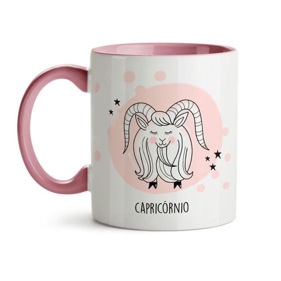 Imagem de Caneca Signo - Capricornio Alça e Interior Rosa