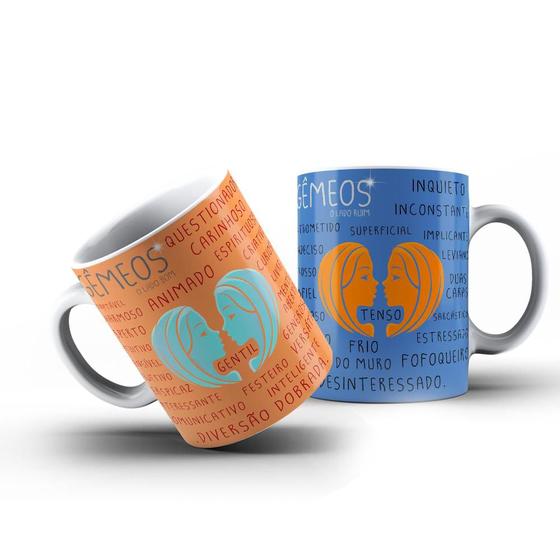 Imagem de Caneca Signos Gêmeos lado bom e lado ruim 325ml