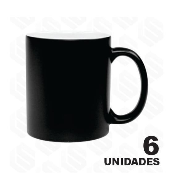 Imagem de Caneca Sublimática Mágica Preta Fosca 325ml - 6 Unidades