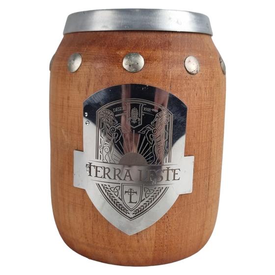 Imagem de Caneca Térmica Artesanal Tipo Bárril Terra Leste 450Ml