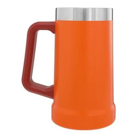 Imagem de Caneca Térmica Chopp Cerveja Inox Caneca Laranja