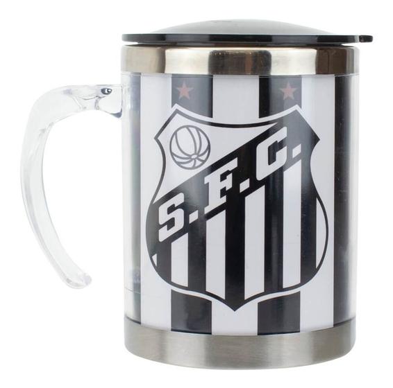 Imagem de Caneca Térmica Com Tampa 450ml Listrada - Santos