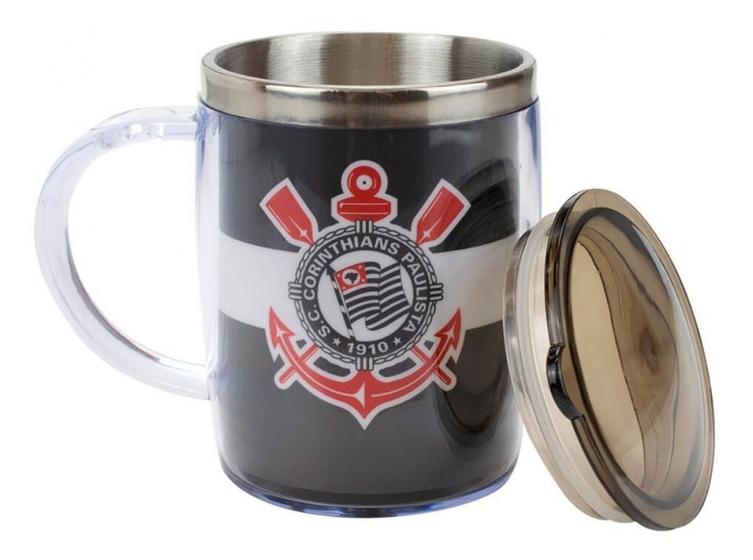 Imagem de Caneca Térmica Com Tampa 450ml Oficial Corinthians