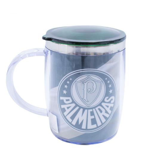 Imagem de Caneca Térmica Com Tampa 450Ml Palmeiras Faixa