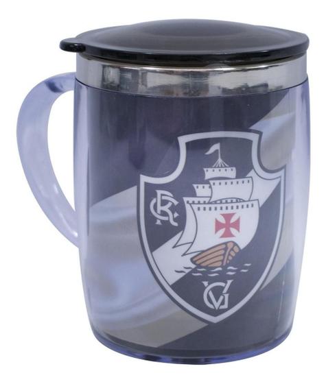 Imagem de Caneca Térmica Com Tampa Oficial 450Ml Vasco Faixa