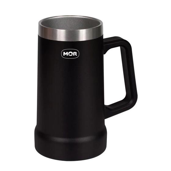 Caneca Térmica de Cerveja PRETA 500ml  MOR 