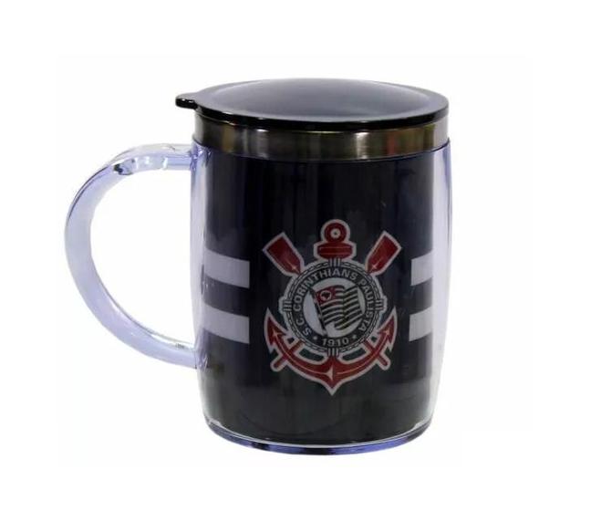 Imagem de Caneca Térmica Listrada Corinthians 450 Ml