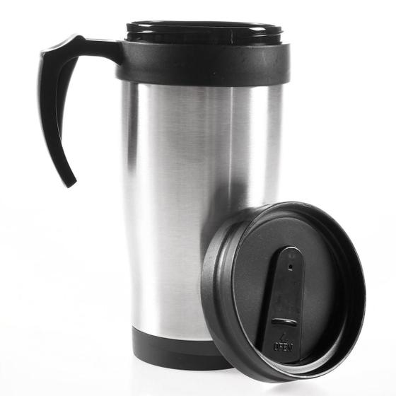 Caneca Termica Para Cafe Com Alça Inox Com Tampa Parede Dupla Cerveja 400ml
