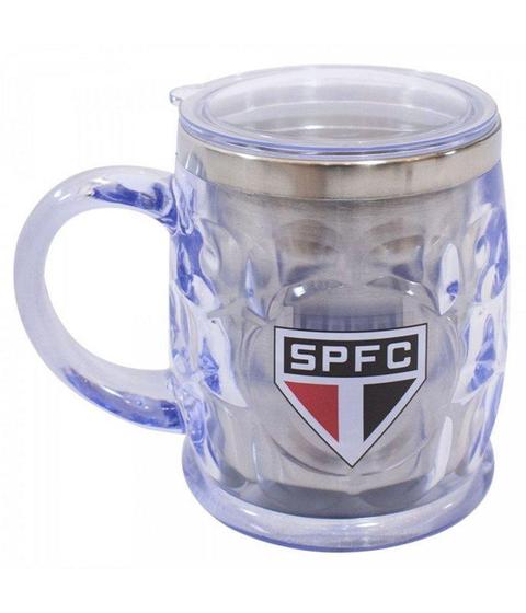 Imagem de Caneca Térmica Transparente Com Tampa 500ml - São Paulo SPFC