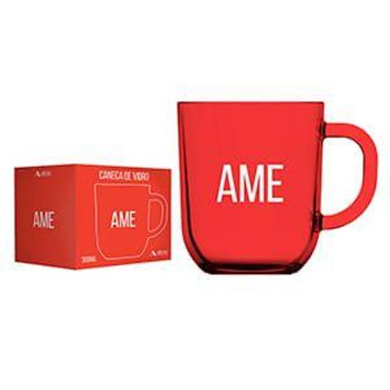 Imagem de Caneca Toronto Emoções Ame Vidro 300Ml 590601 - Almix