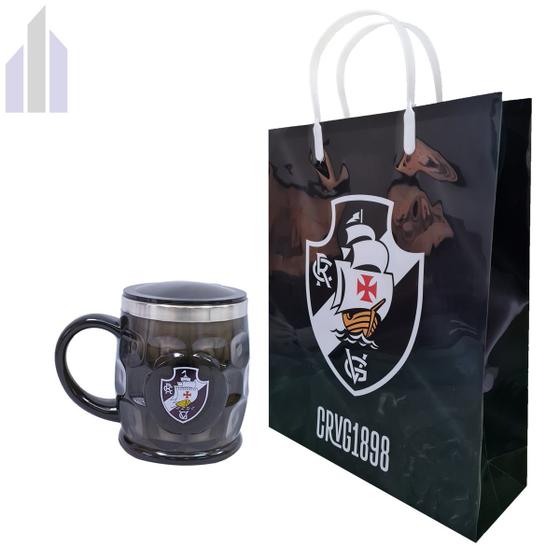 Imagem de Caneca Vasco da Gama Térmica 500ml Tampa Oficial e Sacola