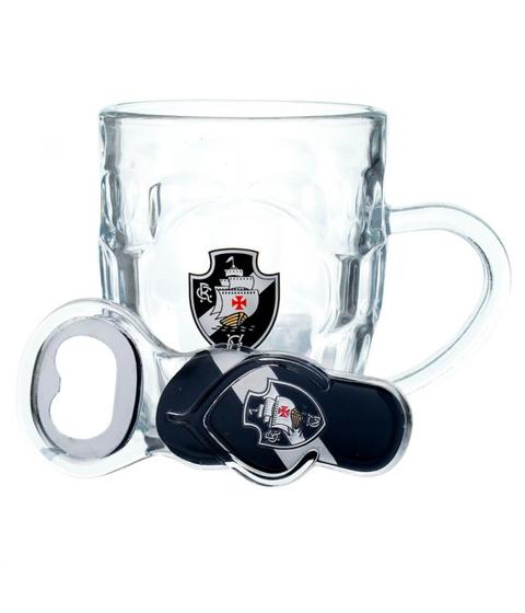 Imagem de Caneca Vidro 310ml Com Abridor - Vasco