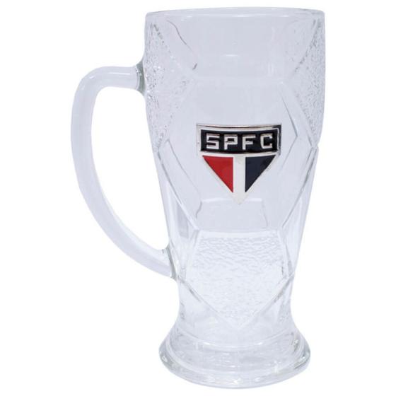 Imagem de Caneca Vidro Bola Futebol 630Ml - Spfc