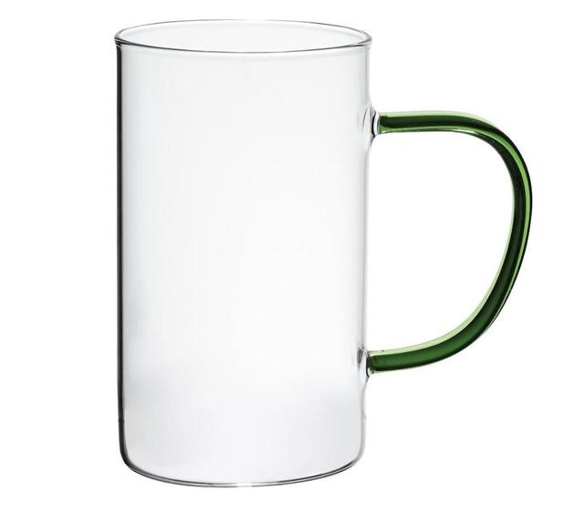 Imagem de Caneca Vidro Boro Com Alça Verde 300 Ml Mimo Style Tc22133