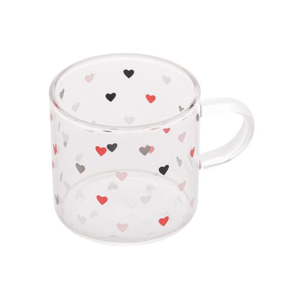 Imagem de Caneca Vidro Borossilicato 125ml Love Corações