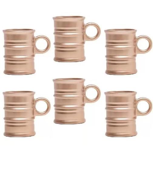 Imagem de Caneca Vidro Café Retro Vintage Rose 95ml Lyor Kit c/6