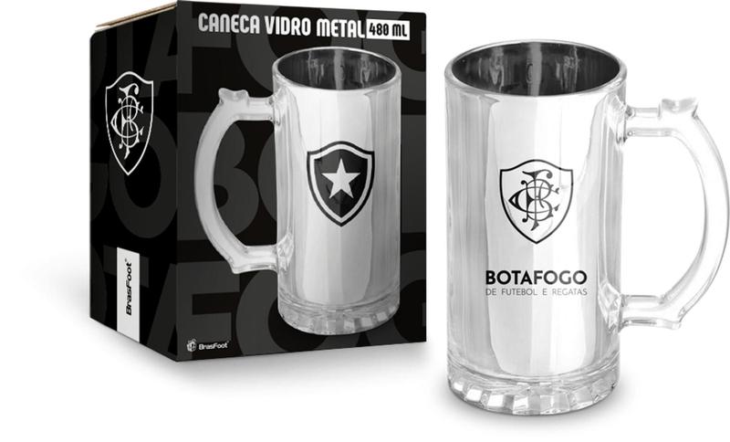 Imagem de Caneca vidro metalic times - botafogo - brasfoot