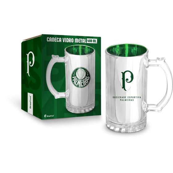 Imagem de Caneca vidro metalic times - palmeiras